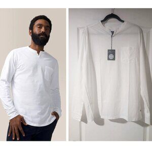 Good Man Brand | Victory V-Notch Long Sleeve Tee In White